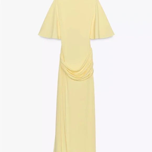 Zara Butter Yellow Backless Dress - Picture 3 of 4